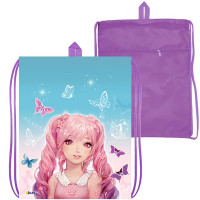 Сумка для сменной обуви 1 отделение светоотражатель (ОНИКС) МО-26-1-2р Девочка и бабочки 370х470 мм