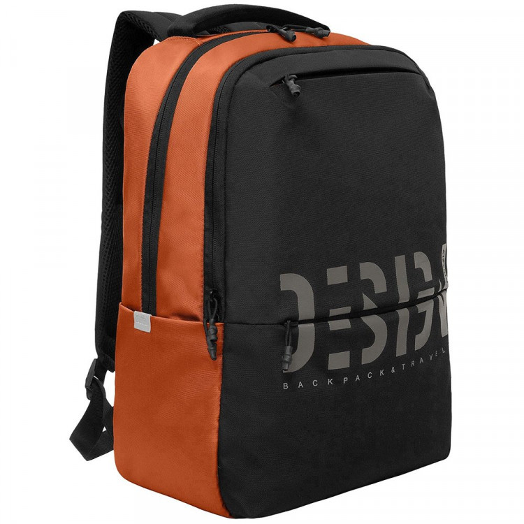 Рюкзак для мальчиков (Grizzly) арт RU-337-3/5 черный-кирпичный 29х43х15 см