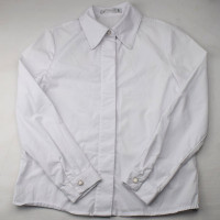 Блузка для девочки (Делорас) длинный рукав цвет белый арт.63828С размерный ряд 34/134-44/164