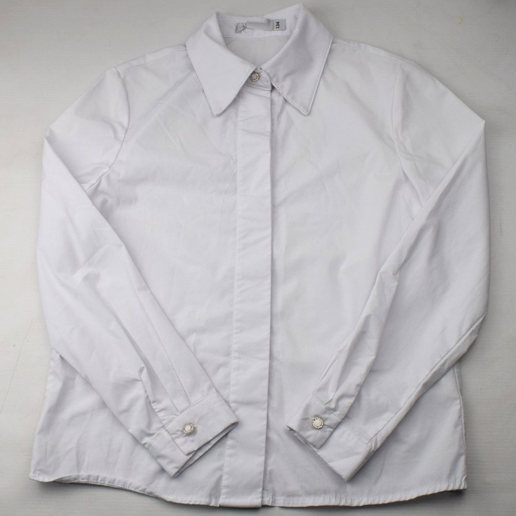 Блузка для девочки (Делорас) длинный рукав цвет белый арт.63828С размерный ряд 34/134-44/164