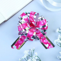 Бант-шар упаковочный "Воздушные сердца" цв.розовый/серебро арт.848864