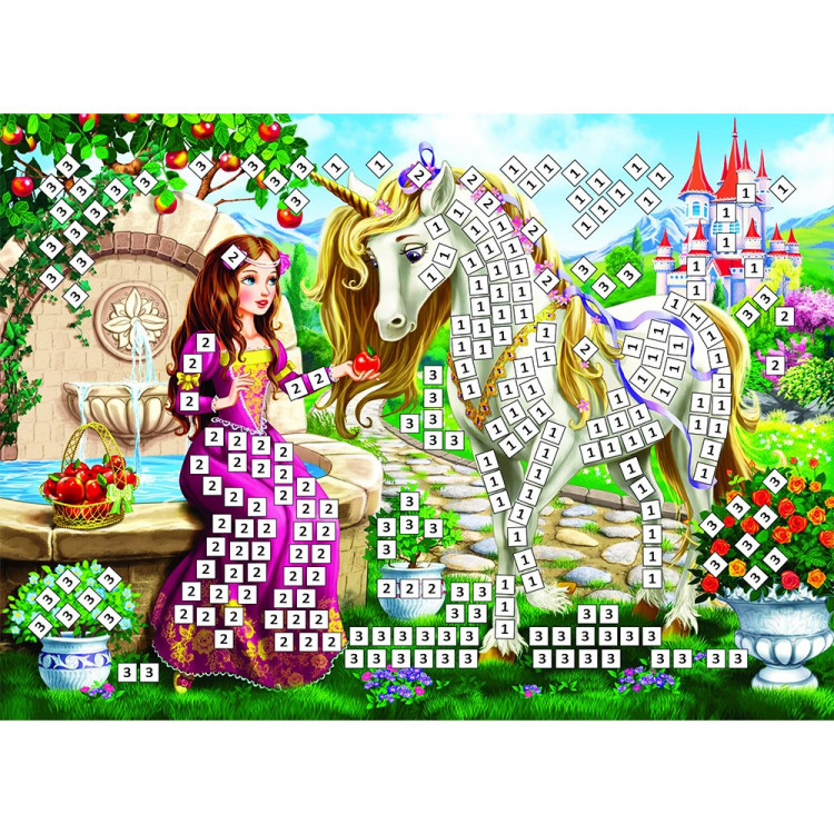 Игра Мозаика мягкая Единорог и принцесса (РК) арт.М-2601