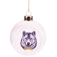 Шар керамика 08см "Волк в бабочке" арт.87205