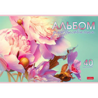 Альбом для рисования 40 листов скоба (Hatber) Грация цветов ассорти арт 40А4В