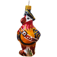 Украшение на ёлку стекло 12см "Пират попугай" п/у арт.ФУ-771