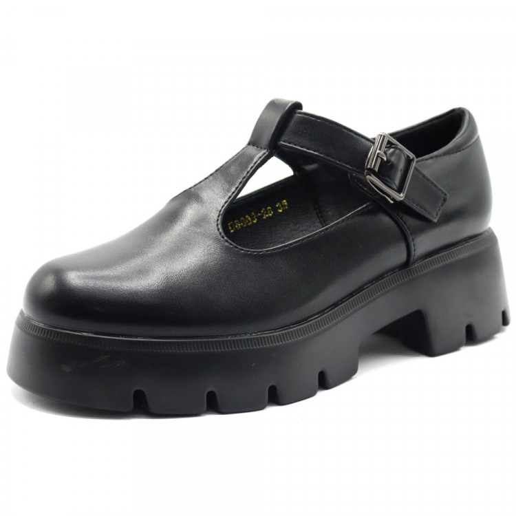 Туфли для девочки (Santarose) черные верх-искусственная кожа подкладка- искусственная кожа артикул snr-D8863-28