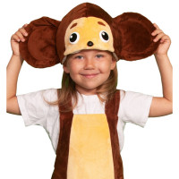 Маска-шапочка карнавальная плюш (МУЛЬТ ГЕРОЙ) "Чебурашка" цв.коричневый/бежевый р.52-54 арт.42001