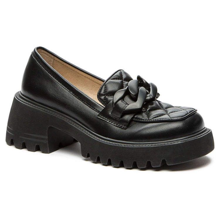 Туфли для девочки (KEDDO) черные верх-искусственная кожа подкладка-натуральная кожа размерный ряд 34-39 артикул 538807/12-01