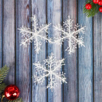 Украшение декор. "Снежинка-пушинка" 10см 03шт/наб. цв.белый арт.811294