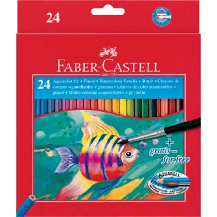 Набор карандашей цветных (Faber-Castell) 24 цвета УЦЕНКА акварельные арт.114425