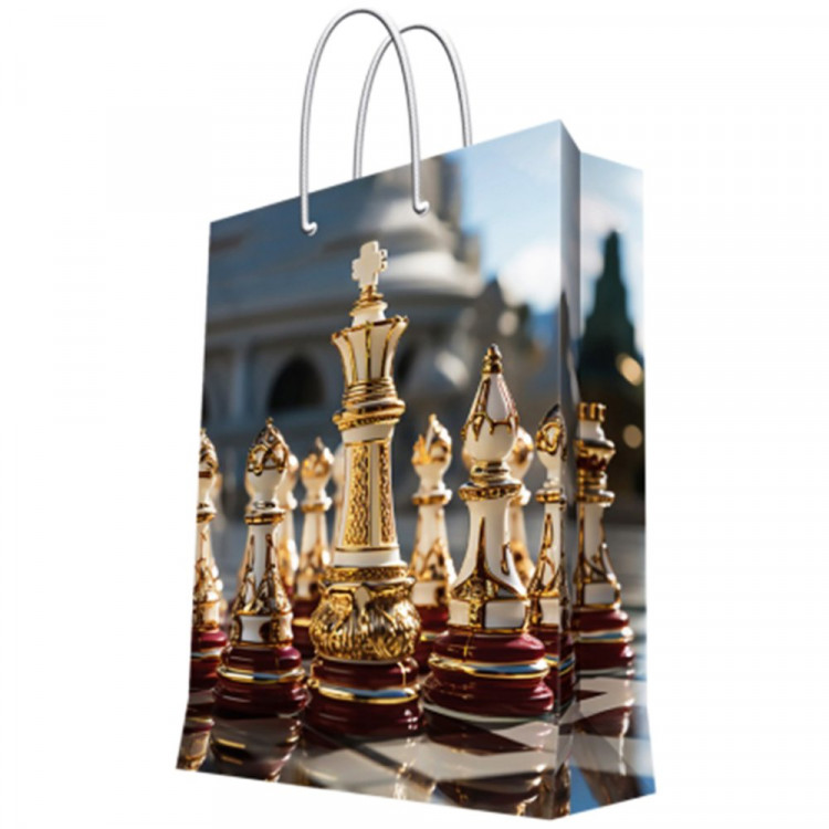 Пакет подароч. бумаж. 17,8*22,9см "Шахматы" арт.93869FE