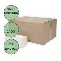 Полотенце бумажное Система Н3 V(ZZ)-сложение 1-сл 250л белые Терес Стандарт (22*23) арт.Т-0225 (Ст.20)