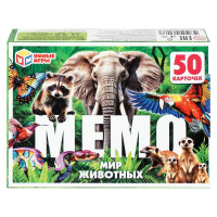 Игра настольная карточная Мемо (Умные игры) Мир животных 50 карточек арт.4630395062077