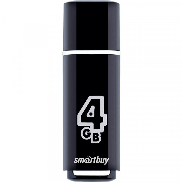 Флеш диск 4GB USB 2.0 Smartbuy Glossy series SB4GBGS-K, черный