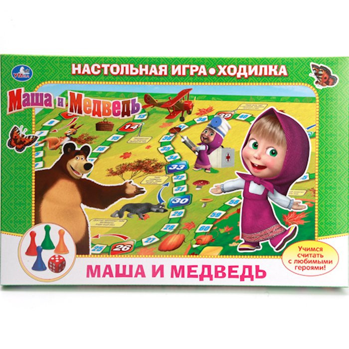 Игра настольная Ходилка (Умка) Маша и медведь арт 4690590085288