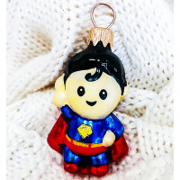 Украшение на ёлку стекло (серия Премиум) 06см "Мальчик герой" п/у арт.ФУП-1848