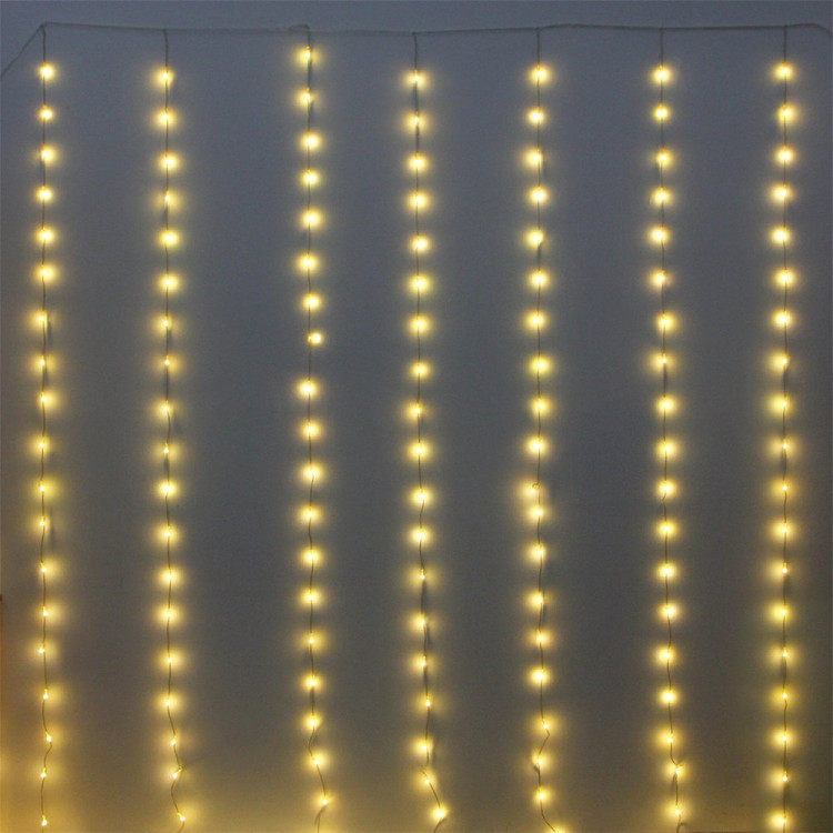 Гирлянда эл.д/дома занавес Bright light 3*3м 240LED (св.провод) цв.т.белый 8реж. арт.725-926