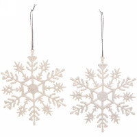 Украшение декор.подвеска "Снежинка" 09,5см 02шт/наб. цв.белый арт.916-0443