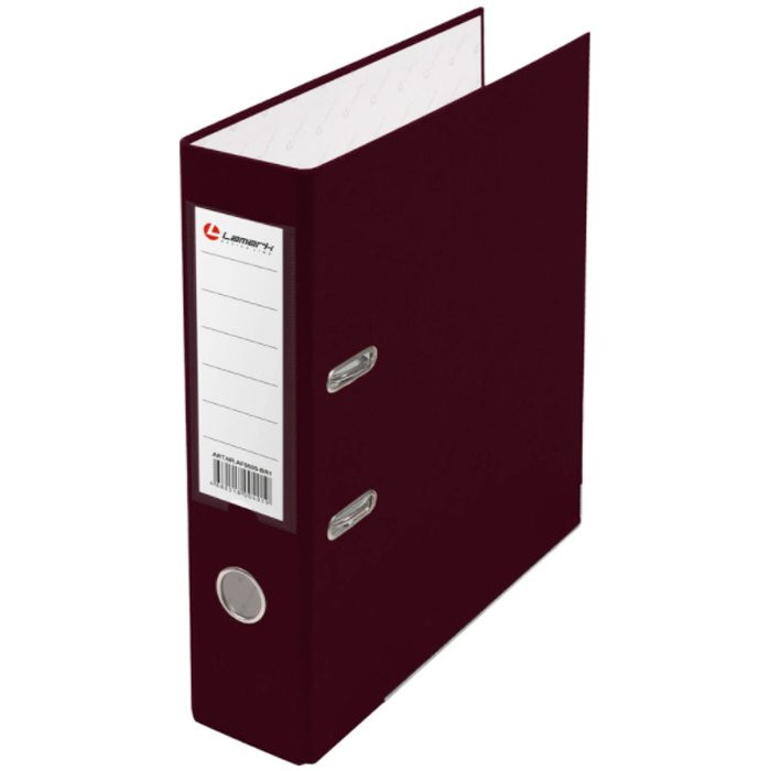 Папка-регистратор 80мм ПВХ с 1 сторонней обтяжкой, металлический уголок, бордовая, собранная