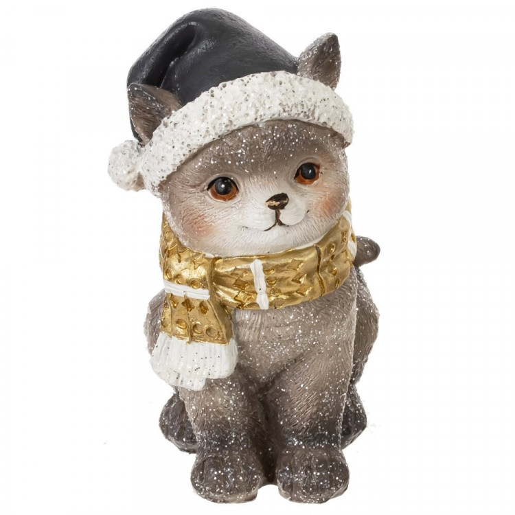 Статуэтка декоративная "Котёнок в шапочке и шарфе" 11см арт.824133