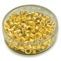 Люверсы омедненные KW-trio, КОМПЛЕКТ 250 шт., внутренний диаметр 4,8мм, длина 4,6мм, цвет золото, 9707