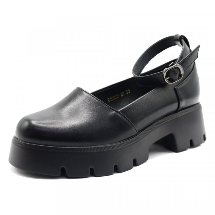 Туфли для девочки (Santarose) черные верх-искусственная кожа подкладка- искусственная кожа артикул snr-D8863-20