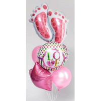 Букет шаров 07шт/наб. латекс/фольга "Рождение девочки"  арт.5414626