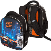 Ранец для мальчика школьный (deVENTE) Junior. Fast Or Last + брелок 35x27x13см арт.7033505
