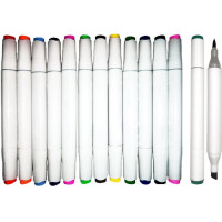 Маркеры для скетчинга двусторонние (deVENTE) Emotion 12цветов кисть пластиковая упаковка арт.5044110