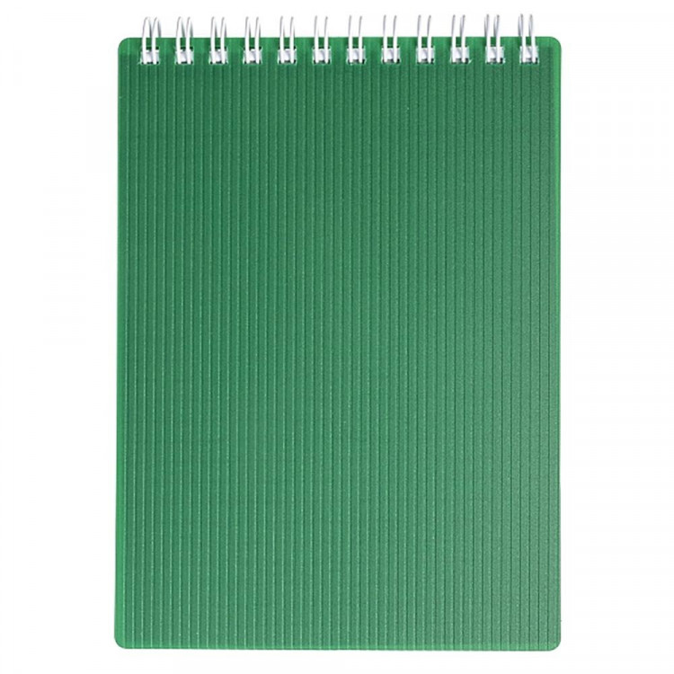 Блокнот А6 пластиковая обложка на гребне 80 листов (Hatber) VELVET Зеленый арт.80Б6В1гр_01607