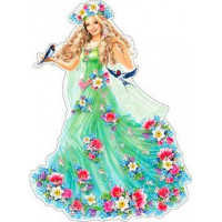 Украшение на скотче "Девушка-весна" 30*30см арт.А205А