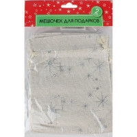 Мешок д/подарков с затяжной тесьмой 2шт/наб. хлопок арт.91087