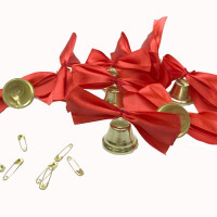 ВЫПУСКНОЙ Колокольчик бант красный с булавкой арт.KSH-01-007