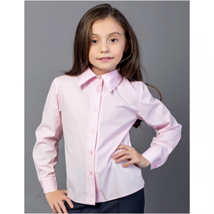 Блузка для девочки (Топтышка) длинный рукав цвет розовый арт.5066 размерный ряд 34/134-42/158