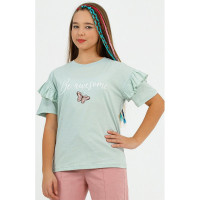 Футболка для девочки артикул DMB 2922 размерный ряд 34/134-44/164 цвет минт