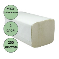 Полотенце бумажное Система Н3 V(ZZ)-сложение 2-сл 200л белые Терес Комфорт (22*23) арт.Т-0221 (Ст.20)
