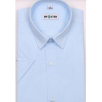 Сорочка подростковая  короткий рукав размерный ряд 37/158-164 -41/176-182 цвет голубой Brostem арт.4706AXKs