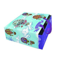 Коробка подароч. 16*16см Яркие дирижабли