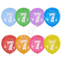 Шар воздушный 10шт/наб. 30см "Цифра 7" асс. арт.6044510