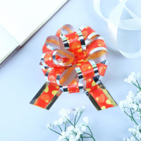 Бант-шар упаковочный "Воздушные сердца" на красном серебро арт.848865