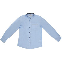 Сорочка детская  (Делорас) длинный рукав цвет голубой арт.C71503 размерный ряд 31/128-134-37/164-170 на кнопках