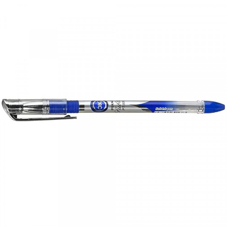 Ручка шариковая непрозрачный корпус  резиновый упор (Piano) РТ-500 синий, 0,5мм, игла, масло арт.РТ-500 (Ст.50/1200)
