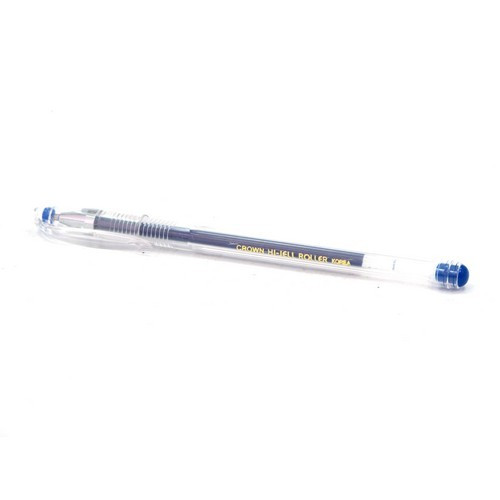 Ручка гелевая  прозрачный корпус  Crown 0,5мм синяя
