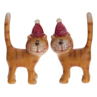 Статуэтка декоративная "Котёнок рыжий в красной шапочке" 10см арт.806611