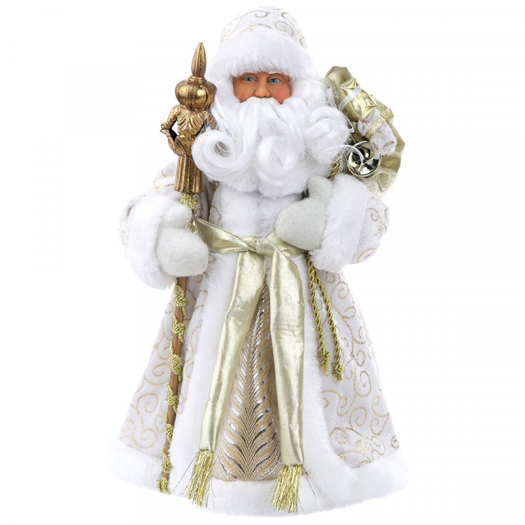 Игрушка декор. "Дед Мороз" 31,5см в белой шубке арт.90702