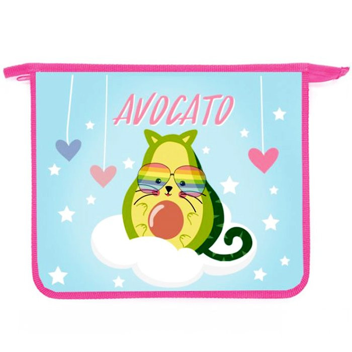Папка школьная для тетрадей А5 на молнии (Оникс) Avocato арт ПТ-735 дизайн с двух сторон