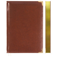 Ежедневник А5 2026 к/з deVENTE "Bellagio" коричневый, белая бумага, 168л, 2 ляссе арт.2232609