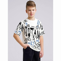 Футболка для мальчика арт.CLE 845785/76кд_п размер 34/134-42/158 цвет молочный