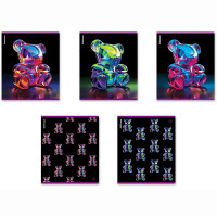 Тетрадь А5 клетка 48 листов скоба (ErichKrause) Jelly Bear металлизированная ламинация твин-лак ассорти арт.63305