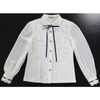 Блузка для девочки трикотажная (Kevin Young) длинный рукав цвет белый арт.B95065 размерный ряд 30/122-38/146